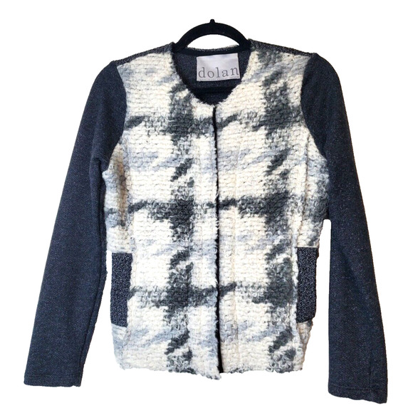 Anthropologie Dolan Womens Medium Jacket Wool Full Zip Gray Cropped Pockets - Picture 1 of 9